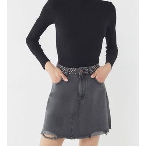 DL 1961 denim studded skirt. Washed black